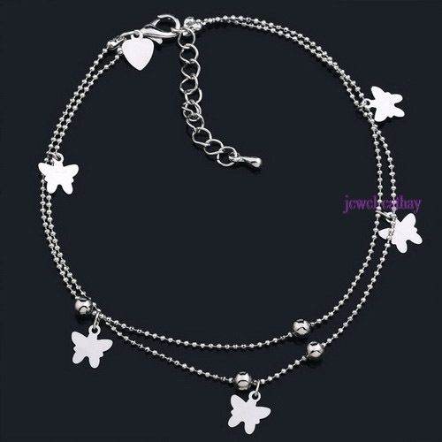 Twist Butterfly Bead Dangle Chain Anklet Ankle Bracelet