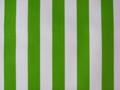 Lime Green Cabana Stripe Vinyl Oilcloth Sew Fabric BTY