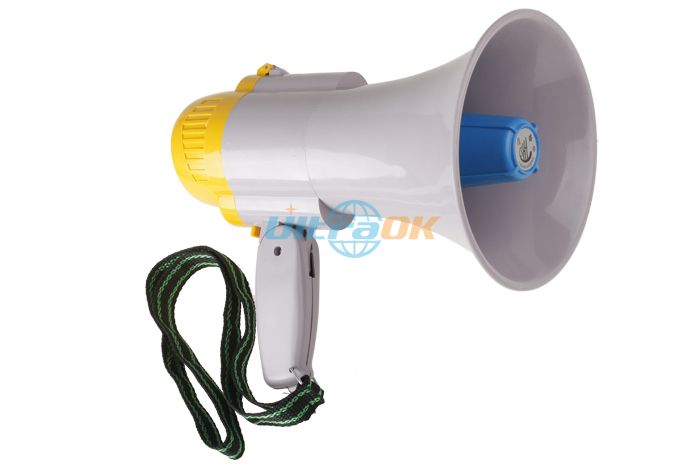   Trumpet Loudspeaker Megaphone Bullhorn & Recorder Built In Battery