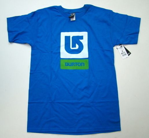 Burton Mens T Shirt Blue Arrow Classic Block Logo Tee Snowboard Size 