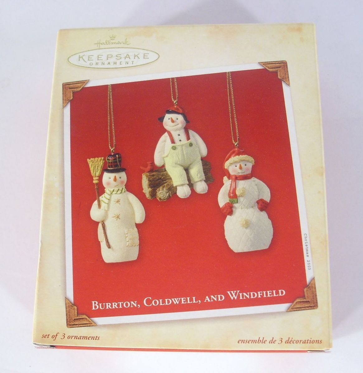 Hallmark Burrton Coldwell Windfield 3 SNOWMEN 2003 Mint in Box