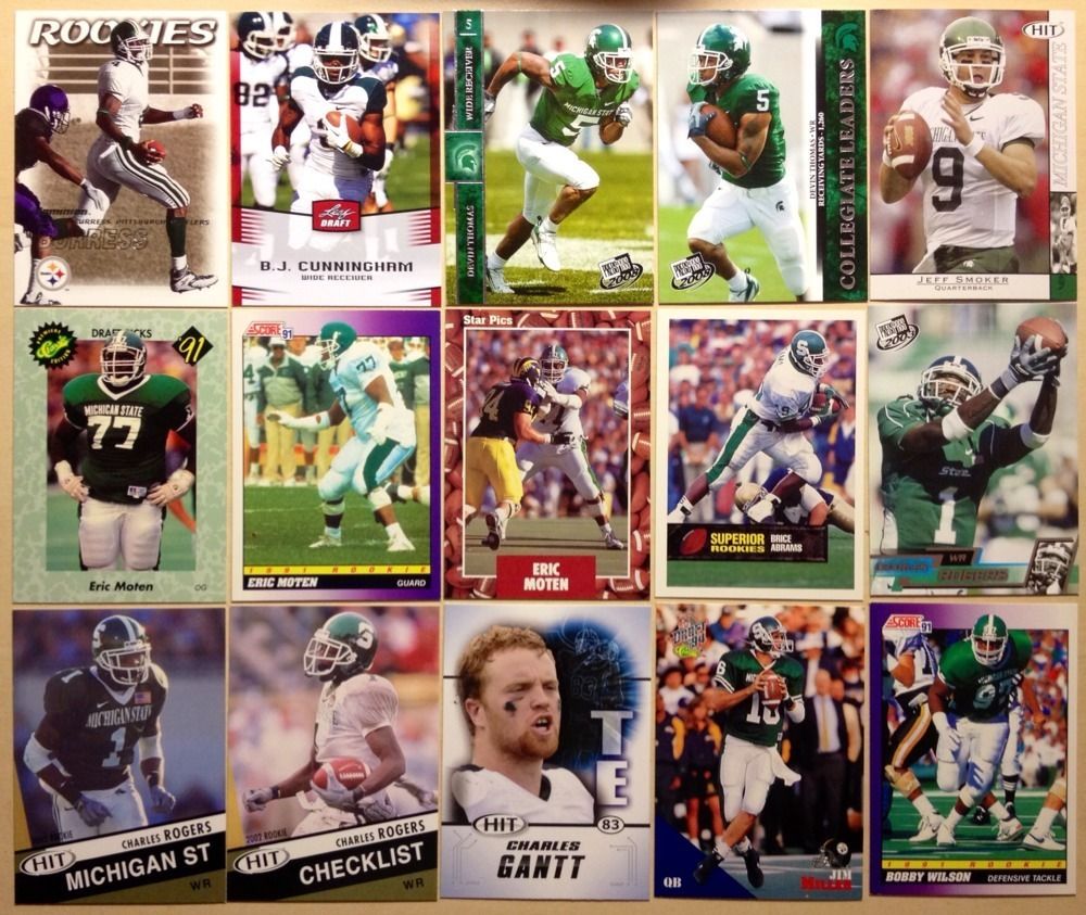    STATE Spartans Football team lot of 20 No Duplicates Burress Snow