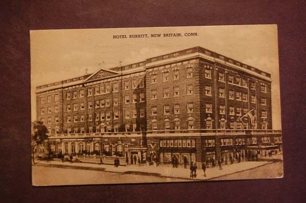 Hotel Burritt New Britain CT Old Vintage Postcard