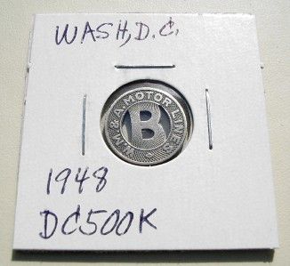 old 1948 washington d c transit co bus token