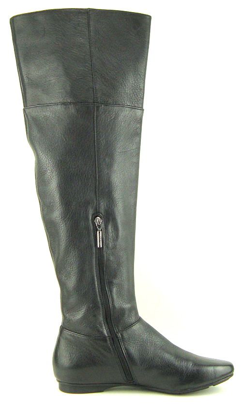 Calvin Klein Michelle Black Leather Womens Designer Over The Knee 