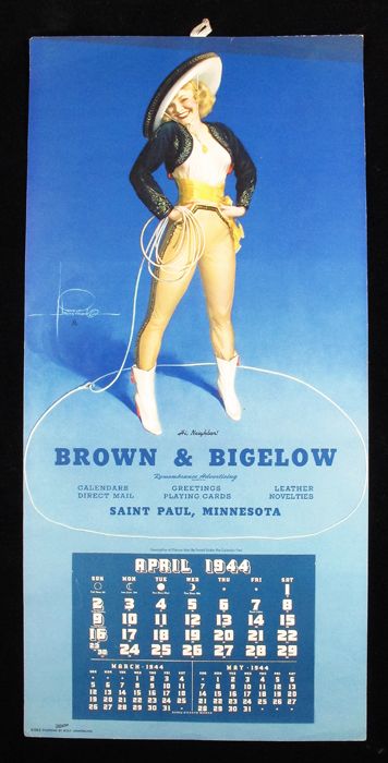 Vintage Rolf Armstrong 1944 Pin Up Calendar Sexy Cowgirl Beauty Hi 