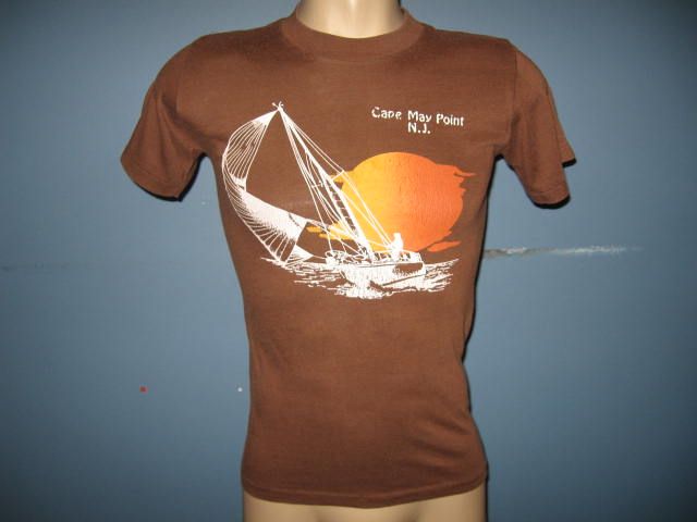 Vintage 80s Cape May Point New Jersey T Shirt XXS Surf Skate Beach NJ 