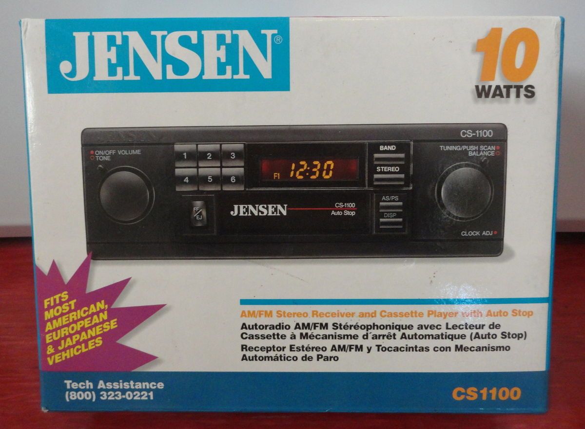 Jensen AM FM Car Radio Stereo Receiver Cassette Player CS 1100 NIB