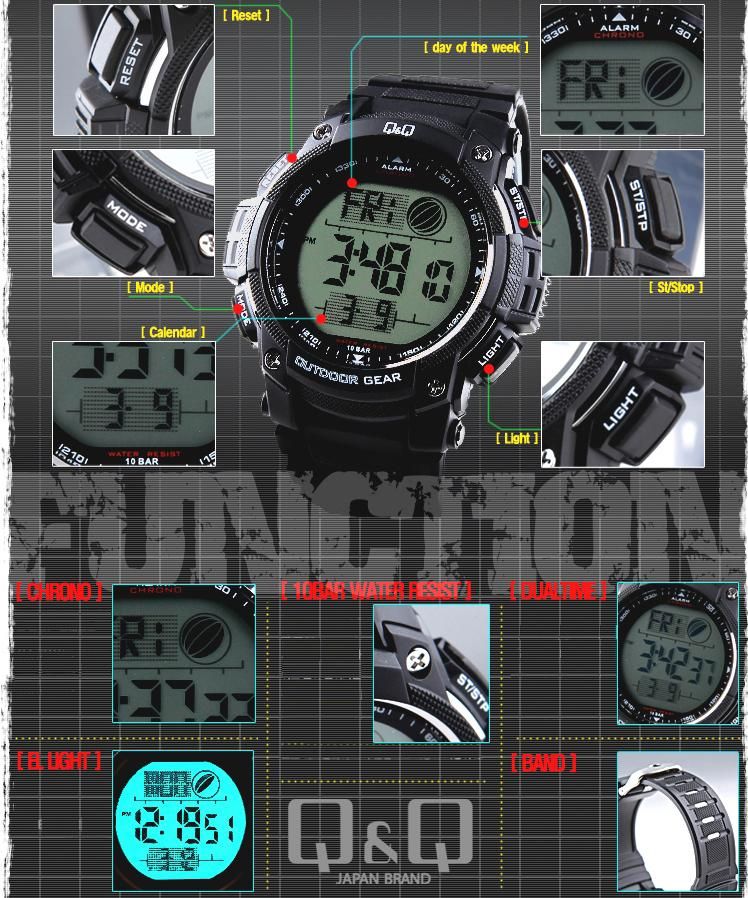 Orologi Uomo Orologio Crono Digitale Q Q by Citizen M119J001Y Sport 