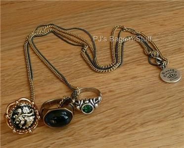 Disney Couture Pirates of Caribbean Three 3 Rings Necklace Skull New 
