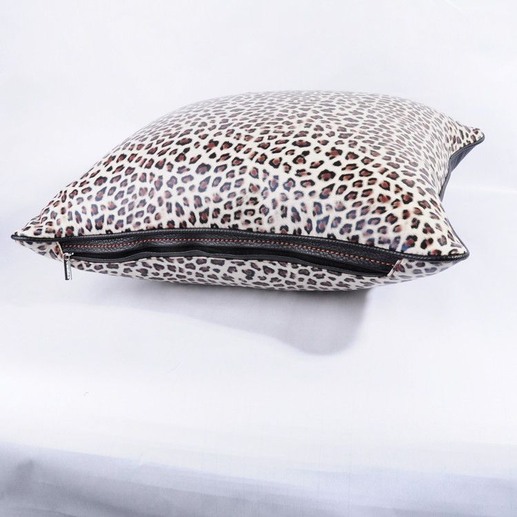   New Luxury Beige Leopard Car Cushion Soft Touch Cushion For Seat Chair