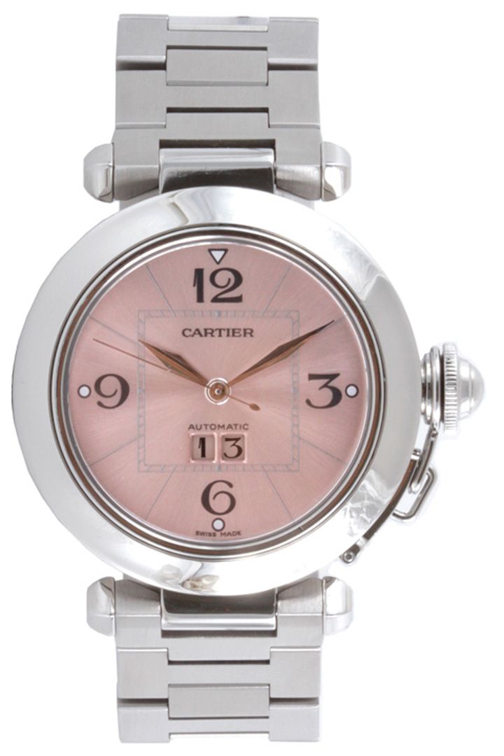 Original Cartier Stainless Steel Pasha Pink Roman Dial Model W31047M7 