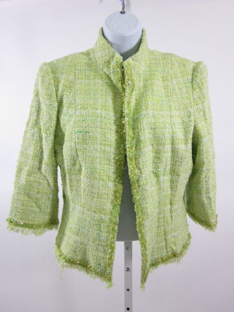 Carmen Marc Valvo Green Rock Trim Blazer Jacket Size M