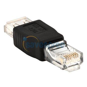 USB Female to RJ45 Male Cat5e WiFi Printer Adapter 814