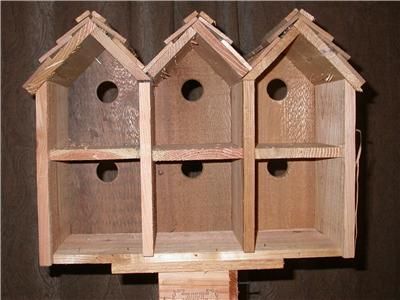 Wood 6 Room Deluxe Bird House (Cedar) cedar shake roof