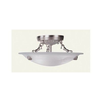 NEW 3 Light Semi Flush Mount Ceiling Lighting Fixture, Brushed Nickel 