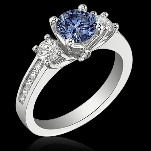 51 carat Blue center diamond royal engagement ring white gold