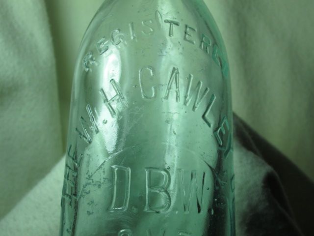 Vintage William H Cawley Company not to Be Sold Aqua Bottle Dover NJ 