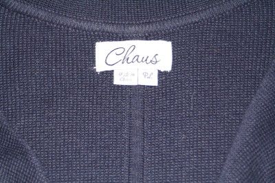 CHAUS Navy Blue Cardigan Sweater w/ Big Gold Buttons (WOMENS PETITE 