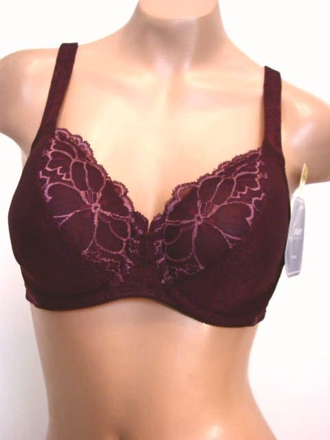   Underwire Lined Bra 38DDD Brown Lace Charlotte 21111 Plus