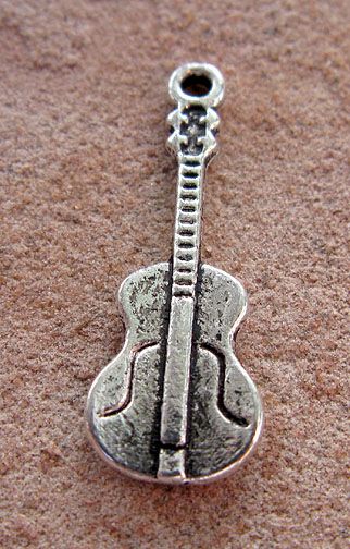 Music Guitar Microphone Silver Pendants Charms Jewelry LOT NR Musical 