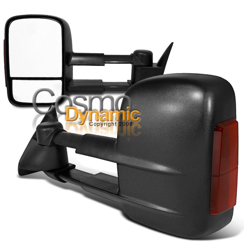 88 98 CHEVROLET C10 C/K TOWING BLACK MIRRORS MANUAL W/ LED SIGNAL