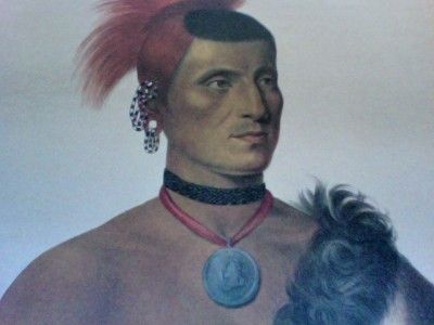 Charles Bird King Indian Art Portrait Pawnee Chief Excellent Condition 