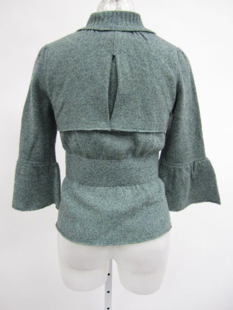 You are bidding on a CHARLIE & ROBIN Green Wool Knit 3/4 Sleeve 