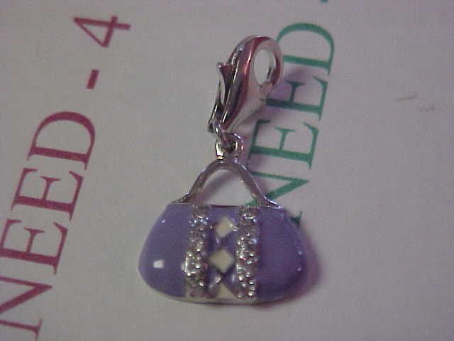   Metal Premier Chic Purple Purse Design Small Bracelet Charm