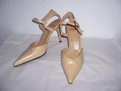 charles jourdan paris strap heels beige 6 1 2 france