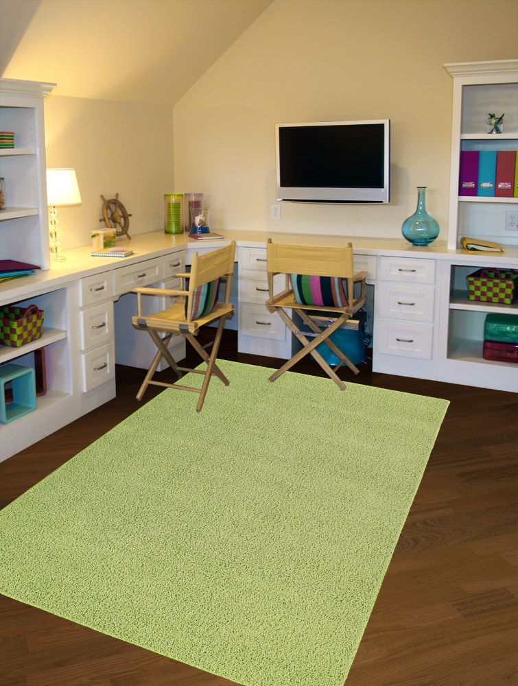   Area Rug New Carpet Lime Green 4 x 6 Solid Kids Children