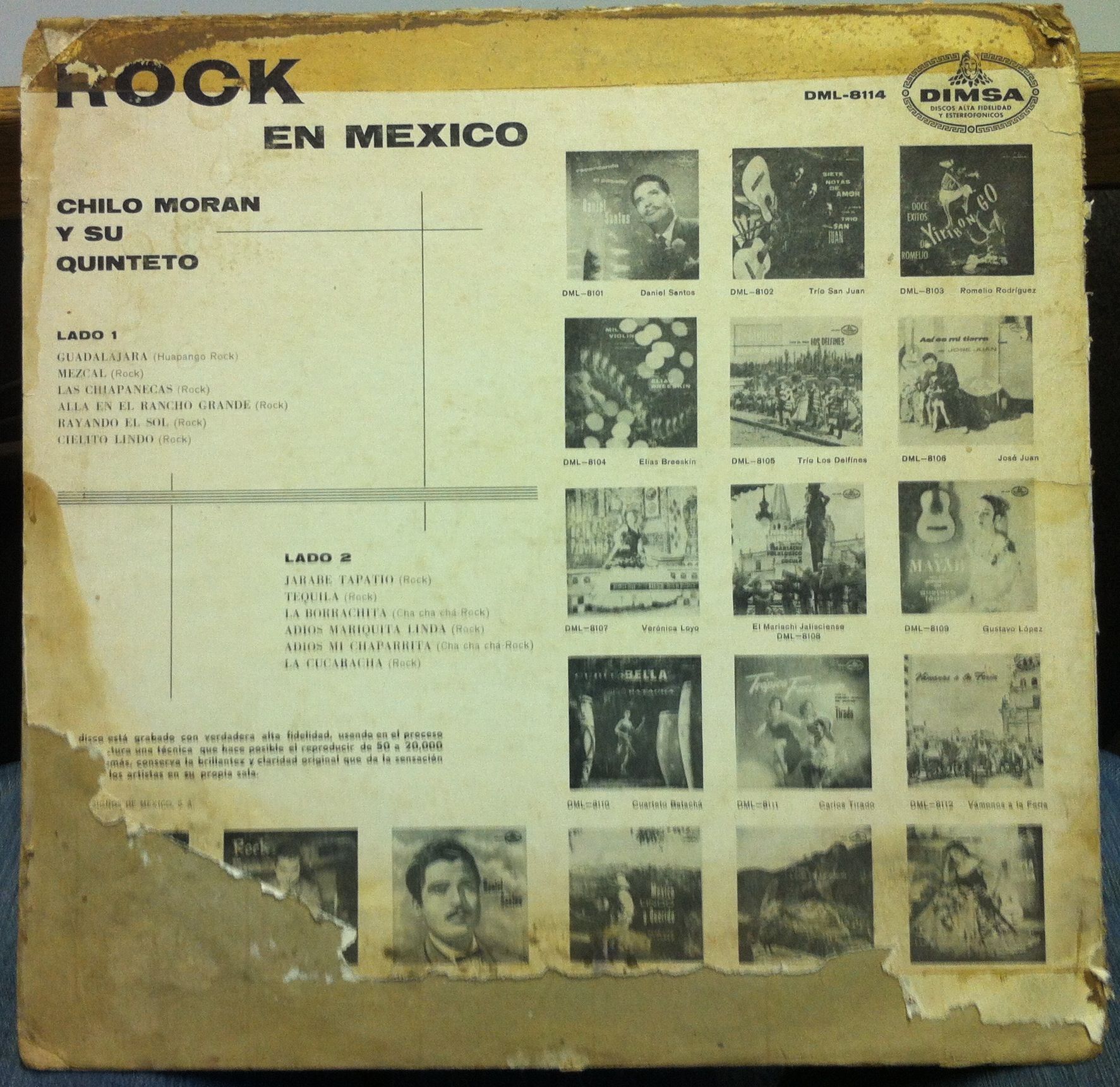 Chilo Moran Rock En Mexico LP VG DML 8114 Vinyl Mexico RARE Record 