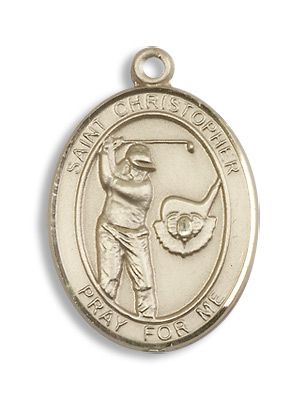 Gold Filled St Christopher Golf Pendant Patron Saint Me