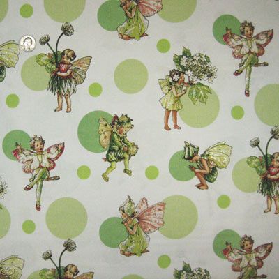  Fairies Morning Dots Apple Green Fat Quarter Michael Miller Fabric