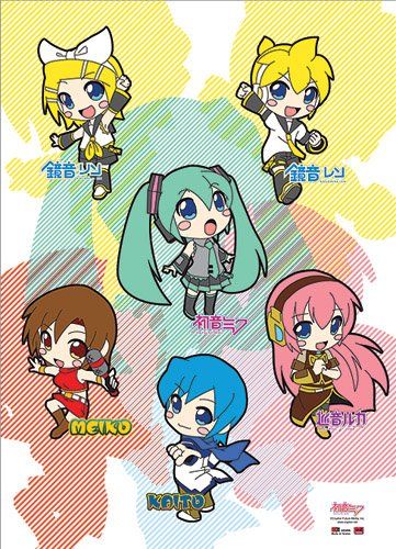 brand new vocaloid chibi group wall scroll