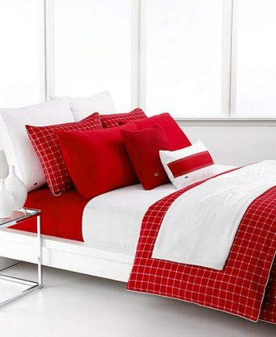 LACOSTE   Denab Chili Pepper Red King Comforter