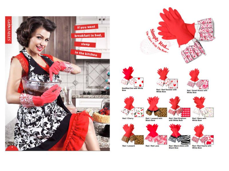 Gloveables by Grandway Rubber Cleaning Gloves Red New