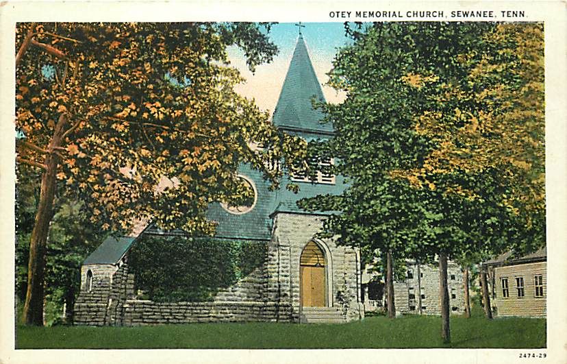 TN Sewanee Otey Memorial Church Town View Early T60497