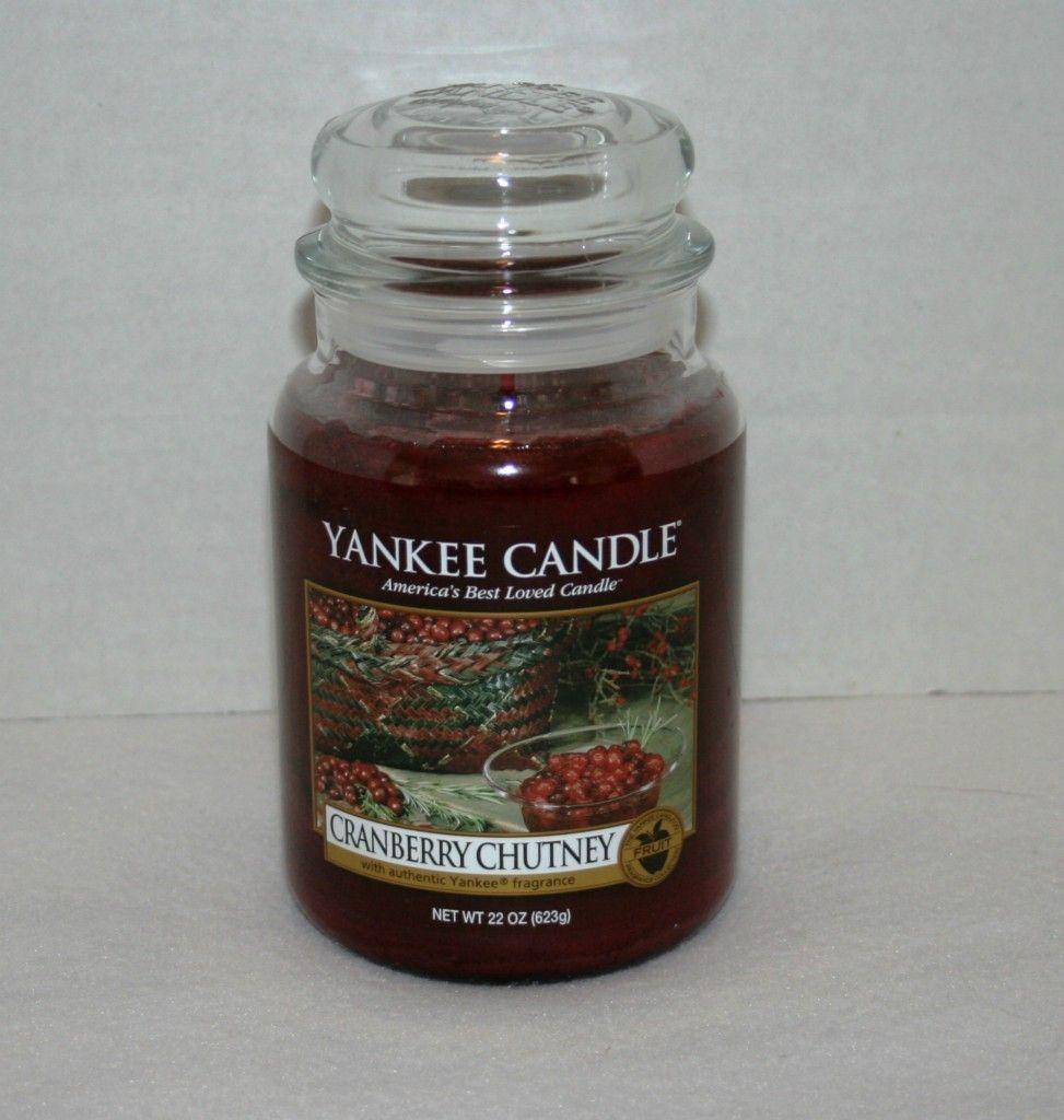 YANKEE CANDLE CRANBERRY CHUTNEY Large 22 OZ JAR Thanksgiving Christmas