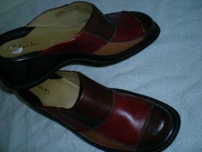 Womens Shoes Clarks Clog Mules Leather Comfort 11 M