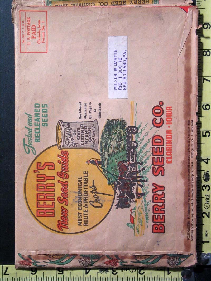 1940 Berrys Guide to Quality Seeds Berry Seed Co., Iowa Catalog with