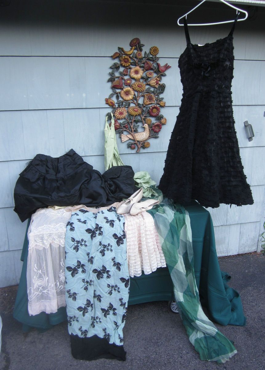 Box Lot Antique Victorian Edwardian Clothes Shoes