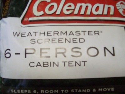 Coleman Weathermaster Screened 6 Person Cabin Tent 17x9