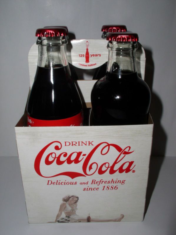 Coca Cola Retro Glass Bottles Set 125 Years Bulgaria