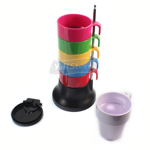  11 42 package included 1 x 6pcs colorful cascading plastic cups set