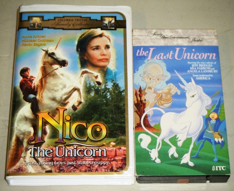 Nico The Unicorn Columbia Tristar 1998 The Last Unicorn FHE 1982 VHS