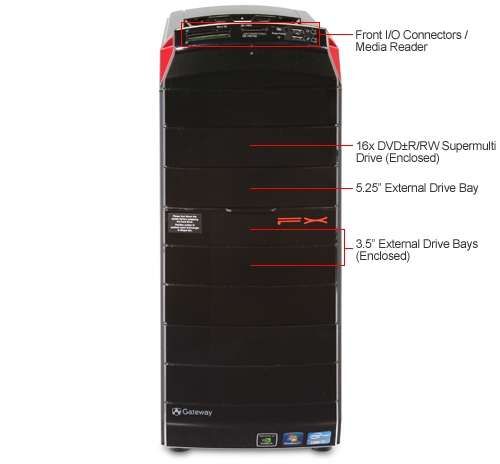 Gateway FX6850 51U Desktop Quad Core i7 3 4GHz 8GB RAM 1TB HD Wi Fi