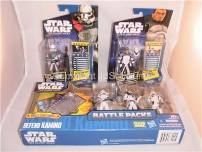 Star Wars Lot Clone Commander Wolffe Colt Defend Kamino Battle Pack w