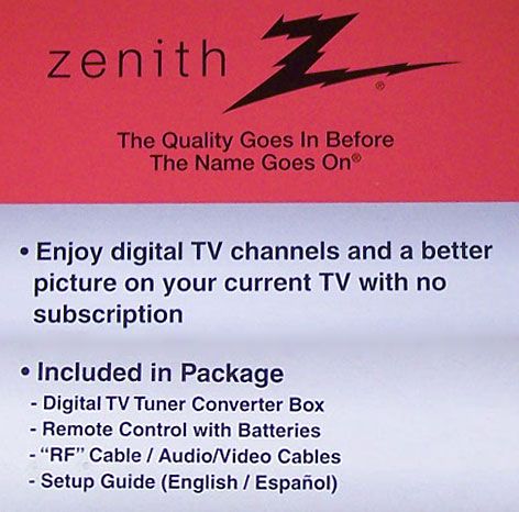 zenith digital tv tuner converter box dtt901 new