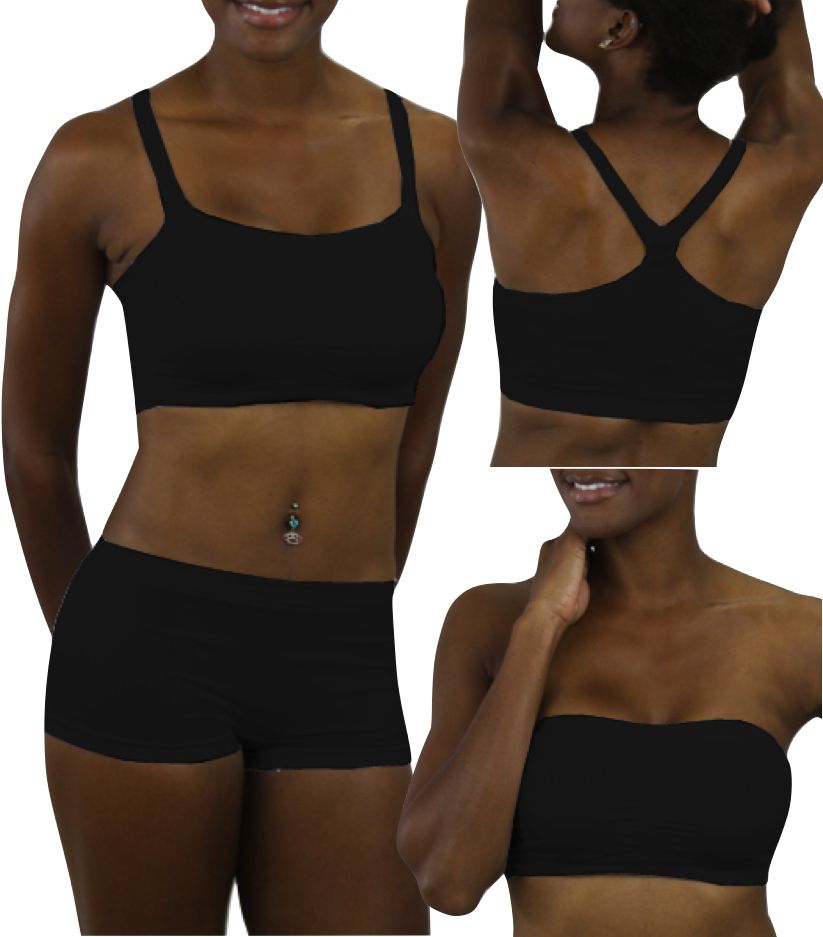  Bandeau Sports Bras Convertible Strap Multiway Strap Tube Bra lws